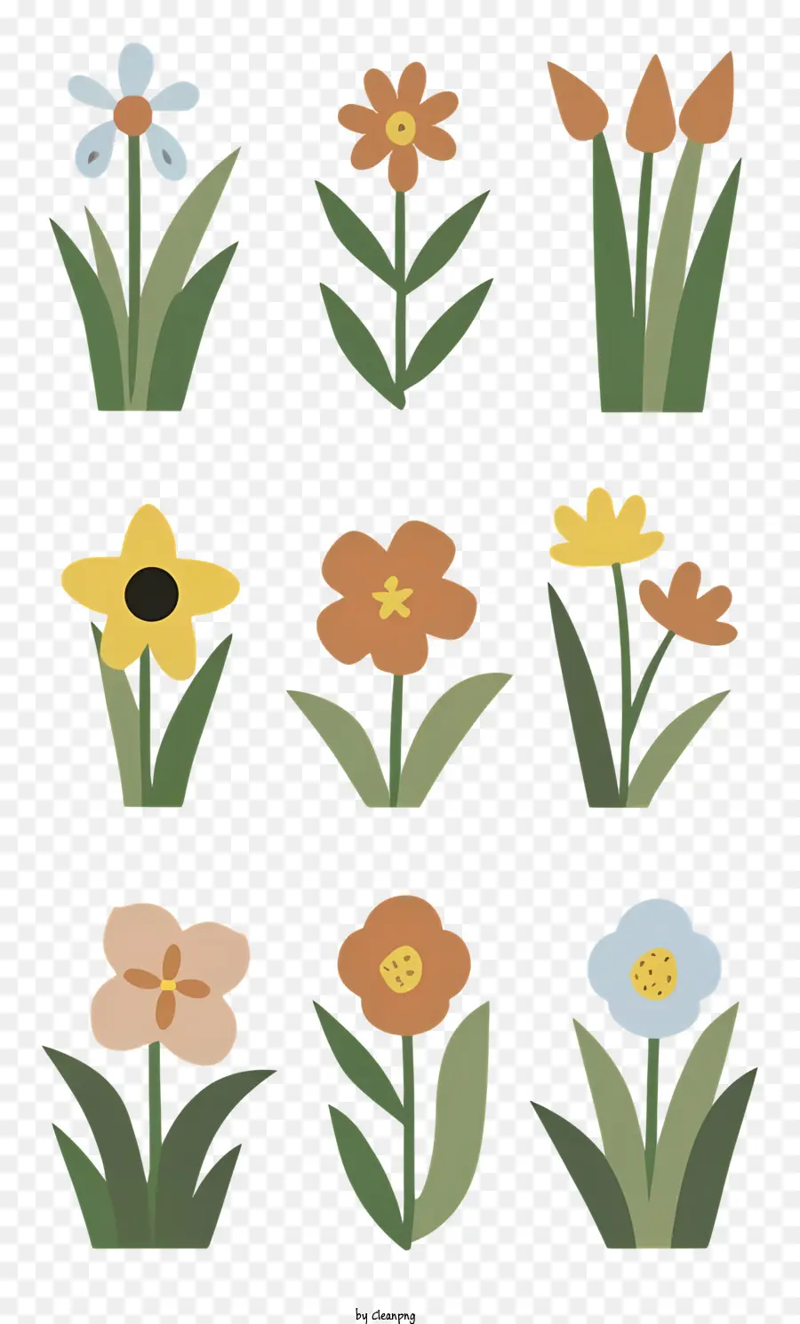 disegno floreale - Design floreale vibrante e semplice con diversi fiori