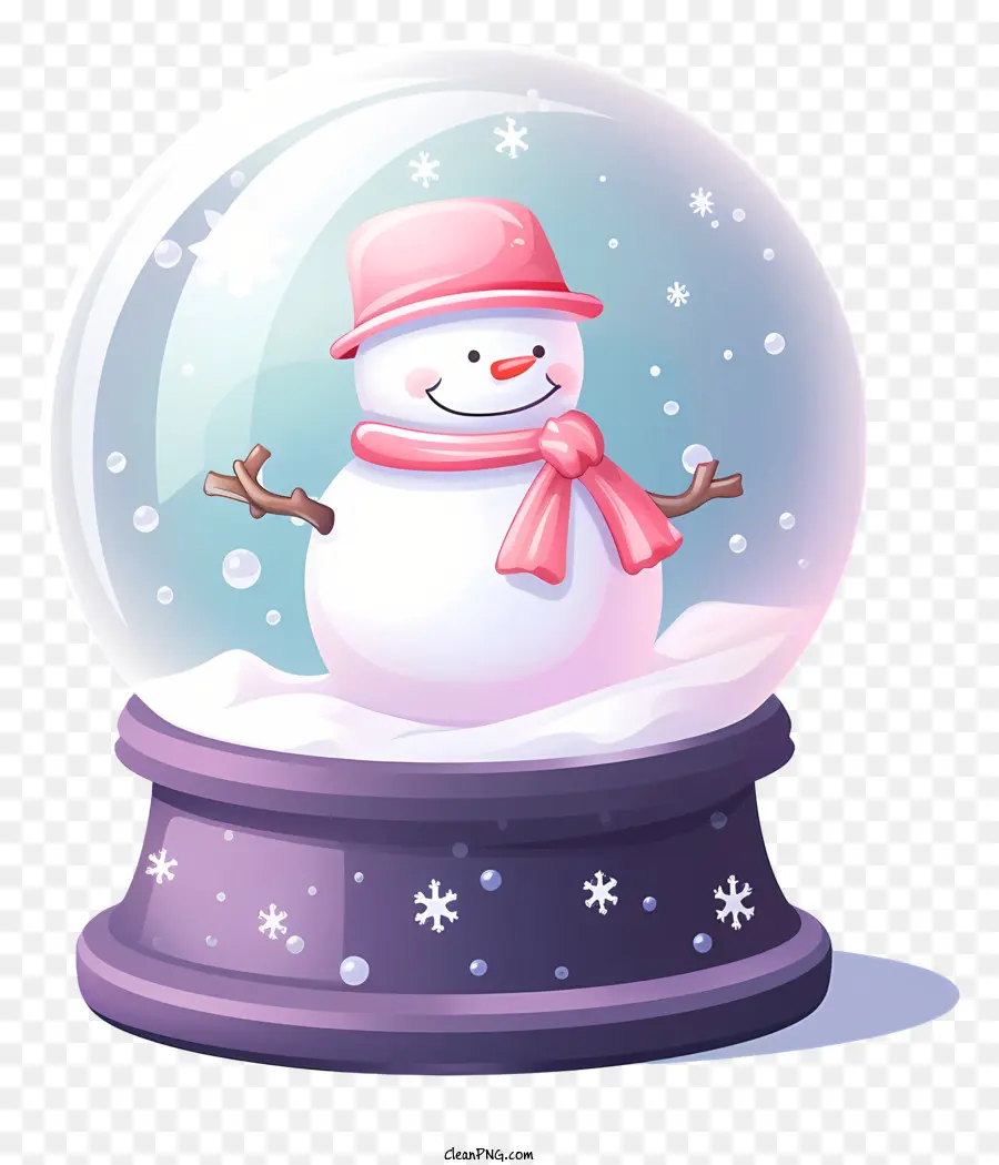 sfondo bianco - Happy Snowman in sfondo rosa della neve globo