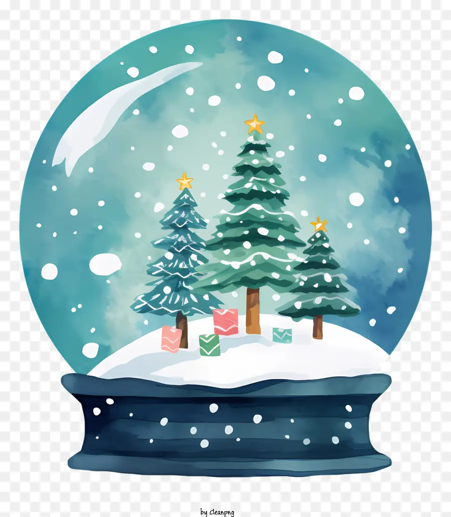 Weihnachtsbaum - Schneekugel mit Weihnachtsbaum und Schnee. 
Friedlich