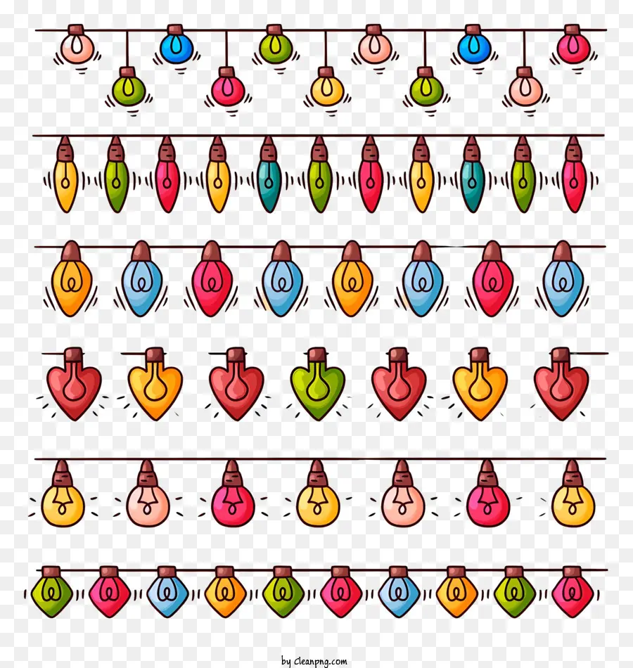 luci della stringa - Luci appesi colorate in varie forme visualizzate