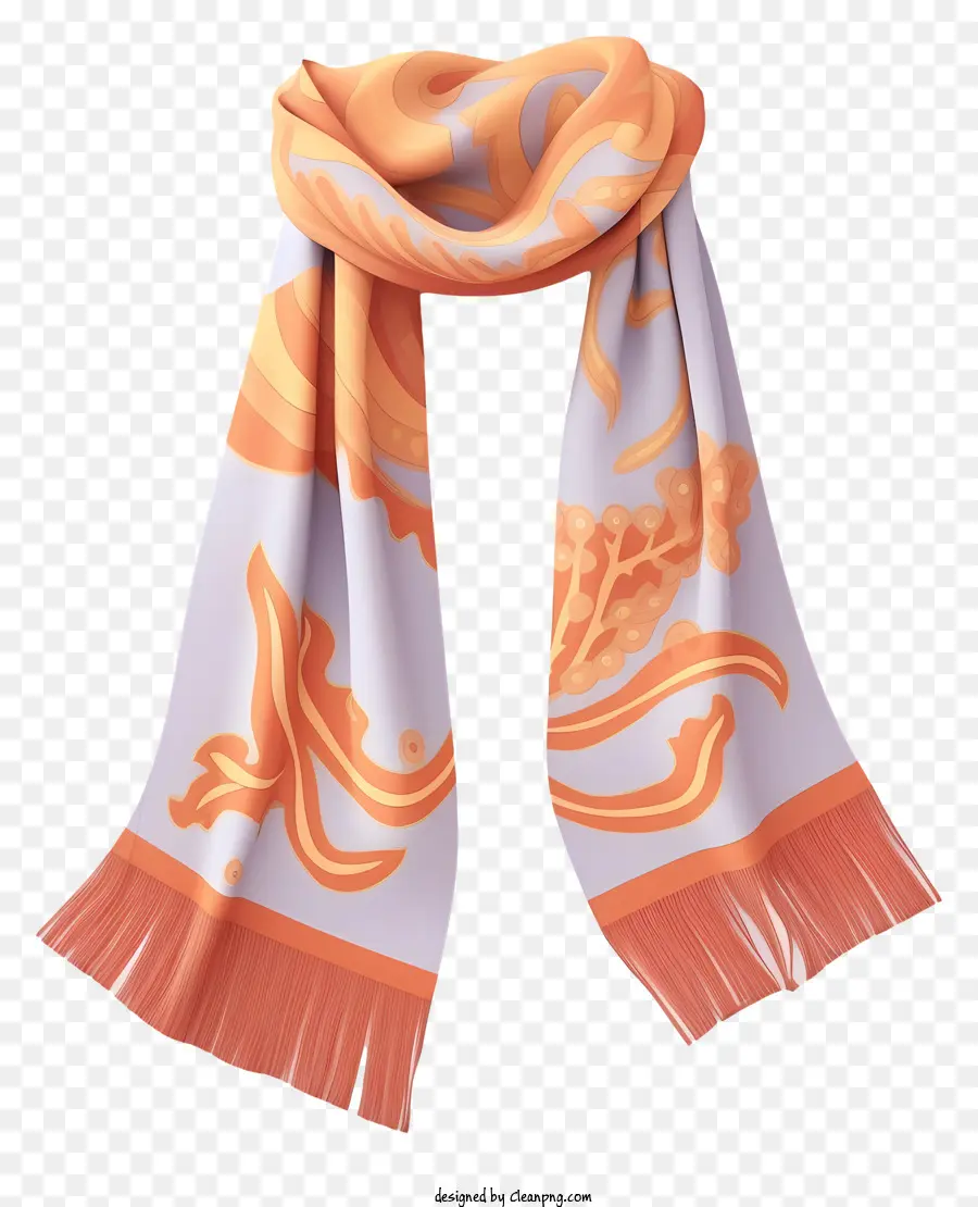long scarf colorful scarf patterned scarf leaves and flowers scarf light-colored fabric scarf