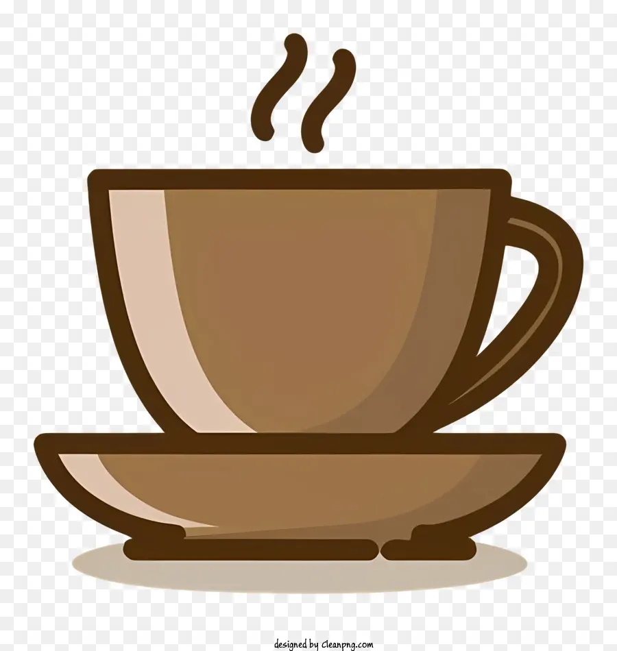 Kaffeetasse - Braune Kaffeetasse mit Dampf auf Untertasse