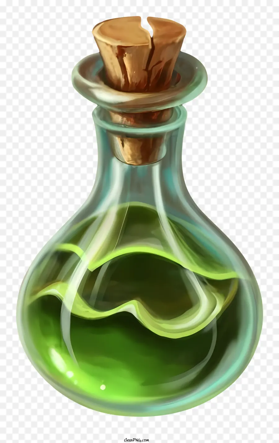 Vintage Glasflasche verkorkte Flasche grüne flüssige alte und schmutzige Glasflasche gealtertes Glasflasche - Alte, schmutzige grüne Glasflasche mit Flüssigkeit