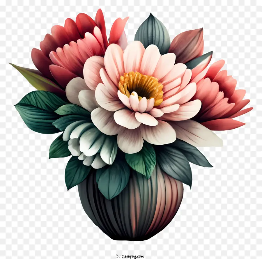 echte Blume - Rosa und grüne Blüten in einer echten Vase