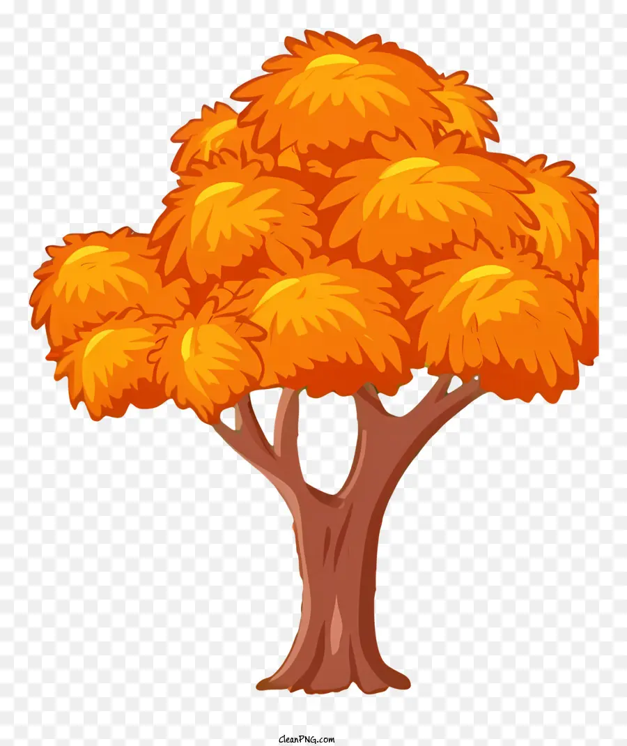 cartoon Baum - Buntes Cartoonbaum mit schwankenden Blättern im Löschen