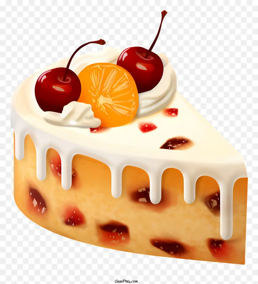 orange cake cream cheese frosting cherries whipped cream cherry icing