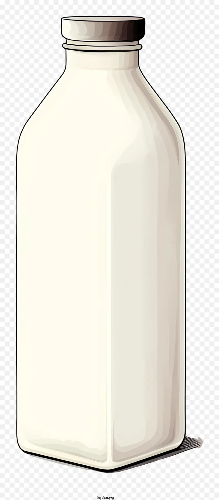 sfondo bianco - Bottiglia di latte in vetro con tappo in metallo, pieno