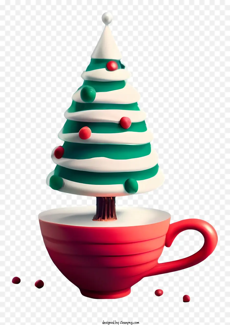 Weihnachtsbaum - Weihnachtsbaum in roter Tasse mit Schokolade