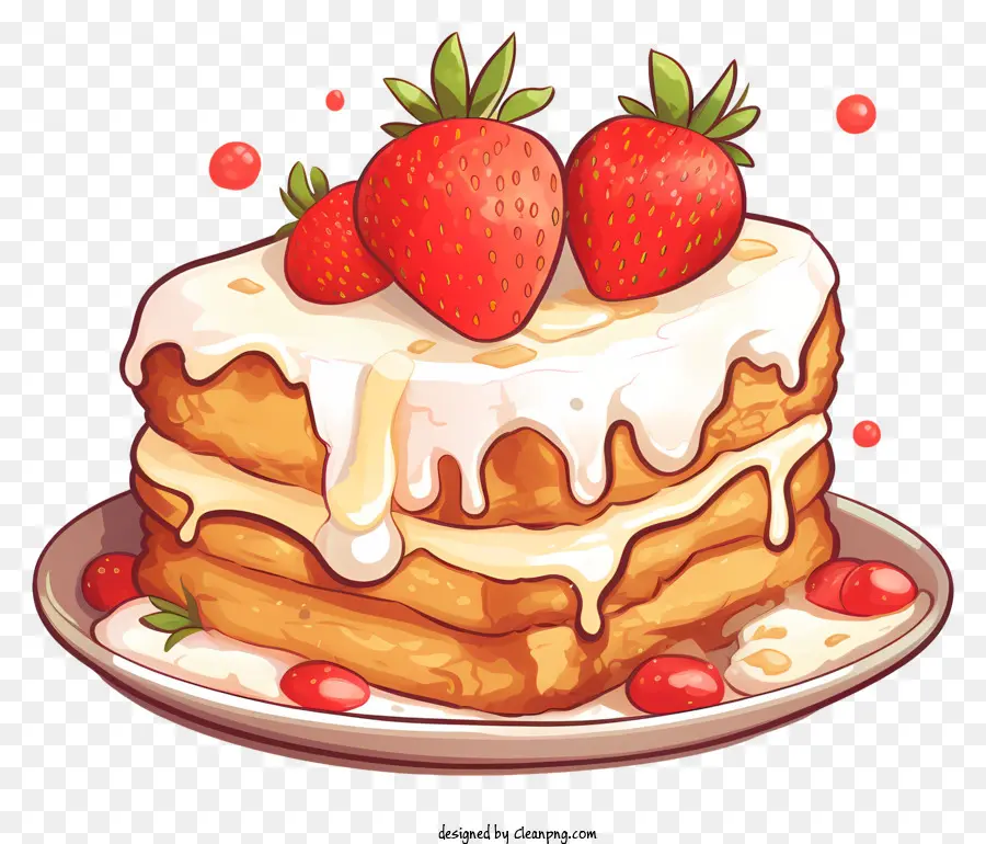 pancakes stacked pancakes whipped cream strawberries pancake toppings