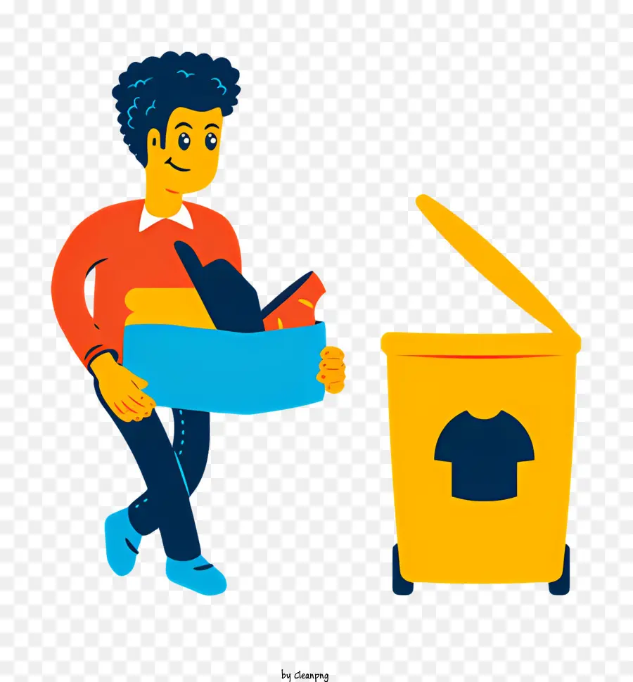 Dumpster immersioni gratuite shopping parsimonia scansioning di merci di seconda mano - Uomo con teste del carrello per il cassonetto pieno di articoli per la casa