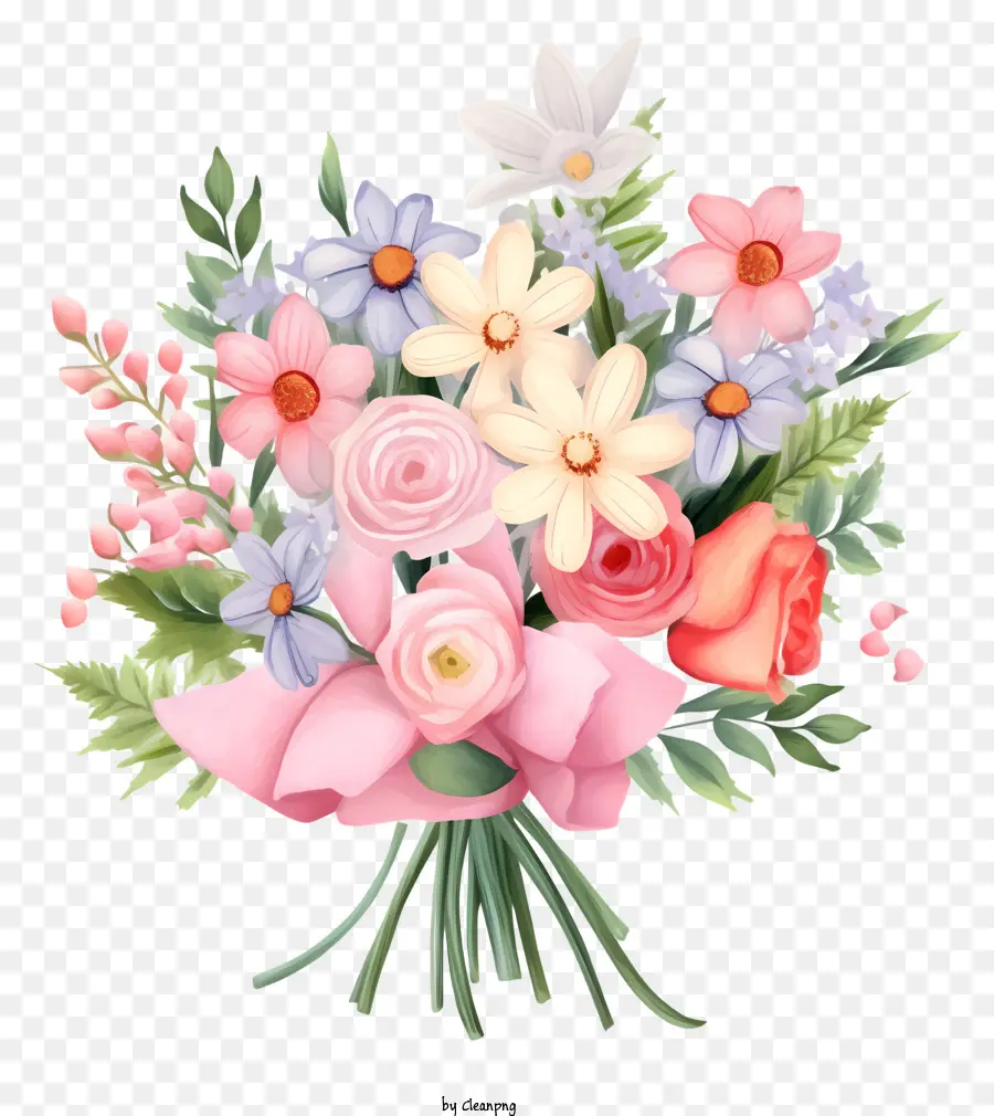 bouquet di fiori - Bouquet di fiori colorato con nastro 