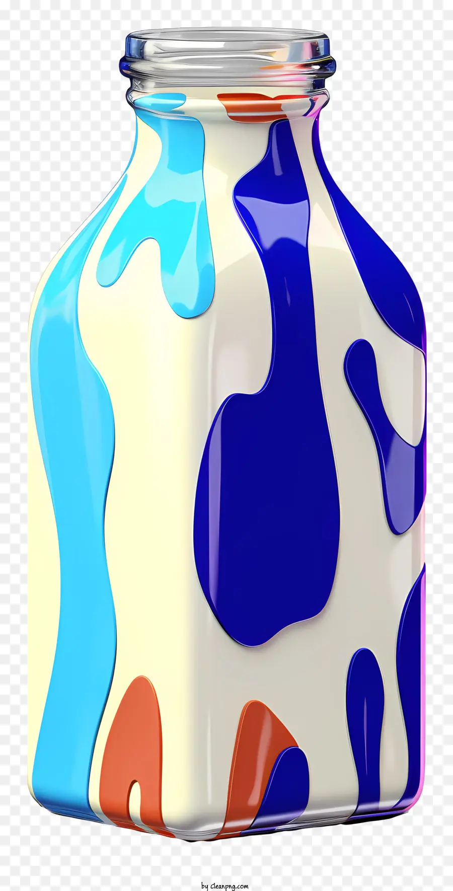chai nhựa - Chai sữa đầy màu sắc với nhãn 