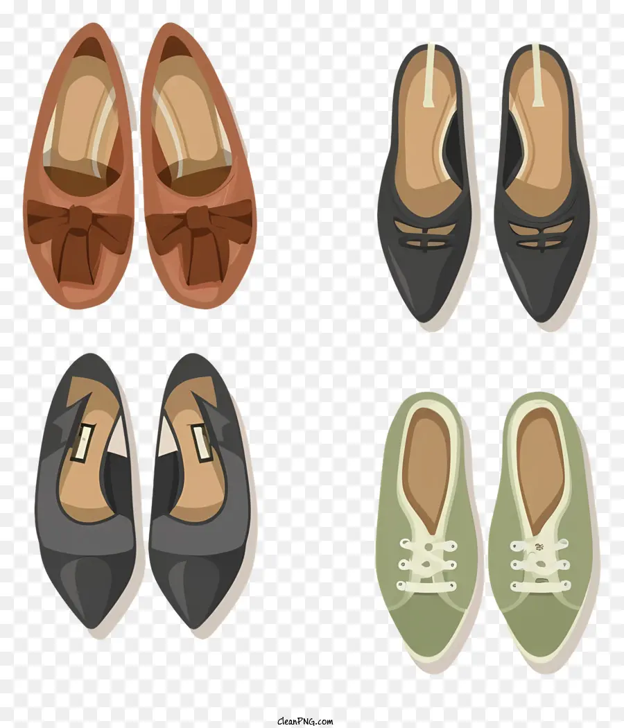 scarpa con scarpa da scarpa da scarpa da scarpa da scarpa da ginnastica - Immagine della scarpa in pelle con fiocco, suola piatta