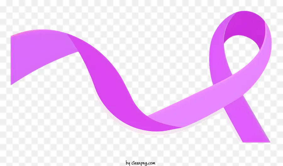 Pink Ribbon - Gebogenes, spitzes rosa Band auf transparentem Hintergrund