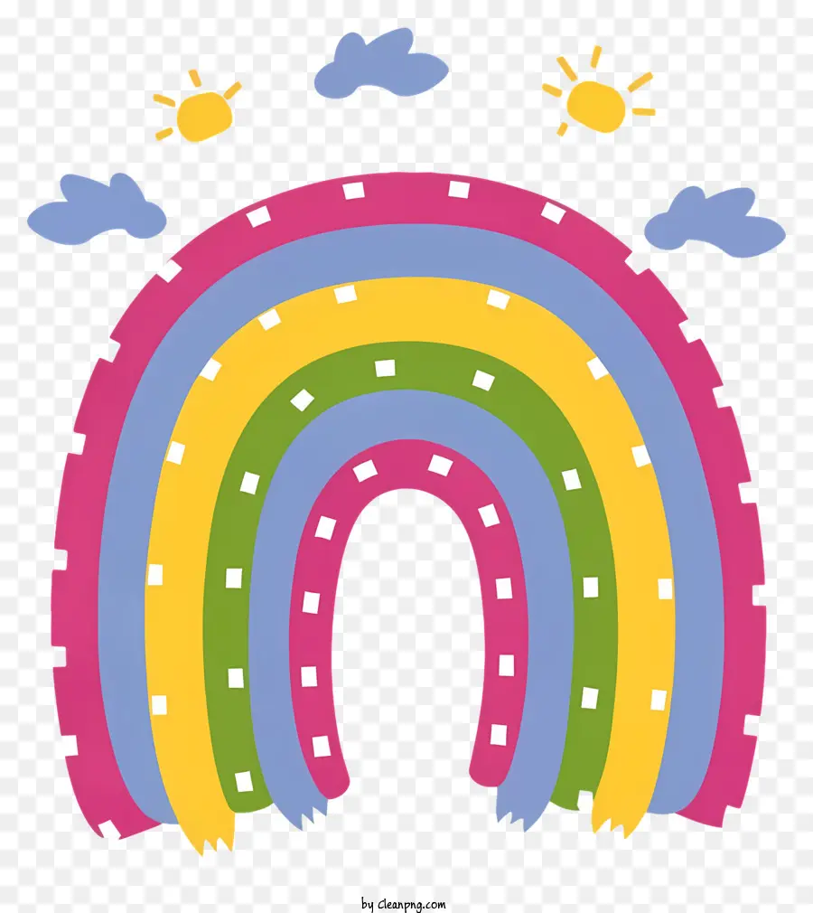Regenbogen - Helle, freudige Illustration mit Regenbogen und Sonne