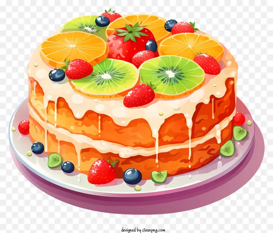 require explanation based on the description cake fruits oranges