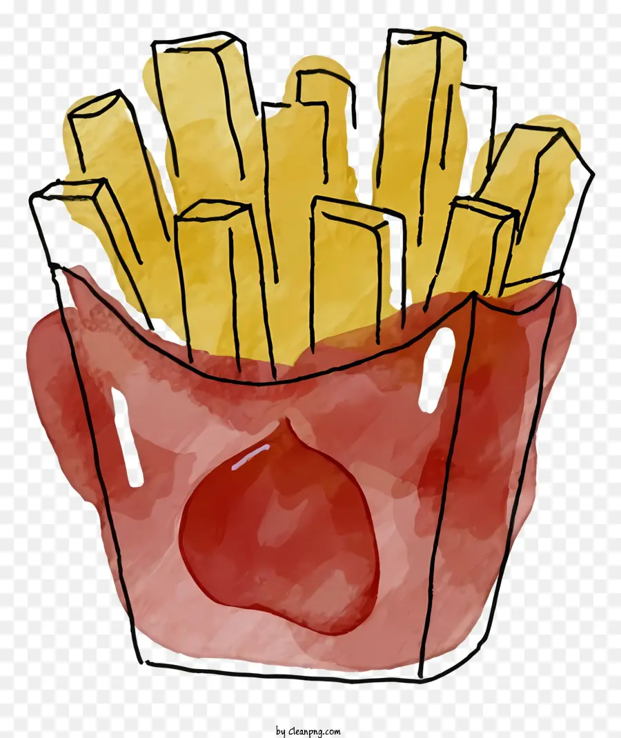 patatine fritte - Patatine fritte nel secchio rosso con condimenti