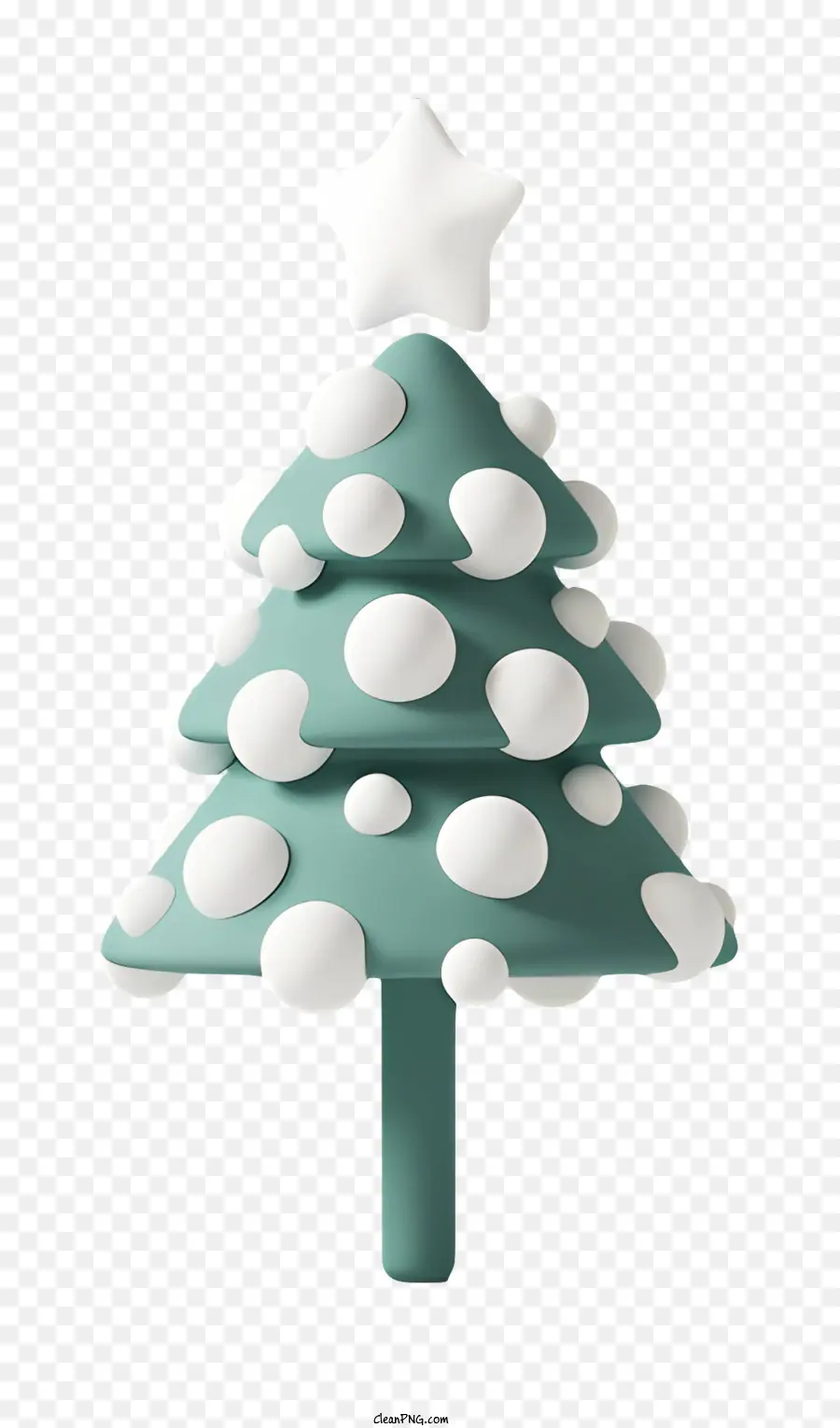 Weihnachtsbaum - Kleiner grüner Weihnachtsbaum mit Schneeflocken und Stern
