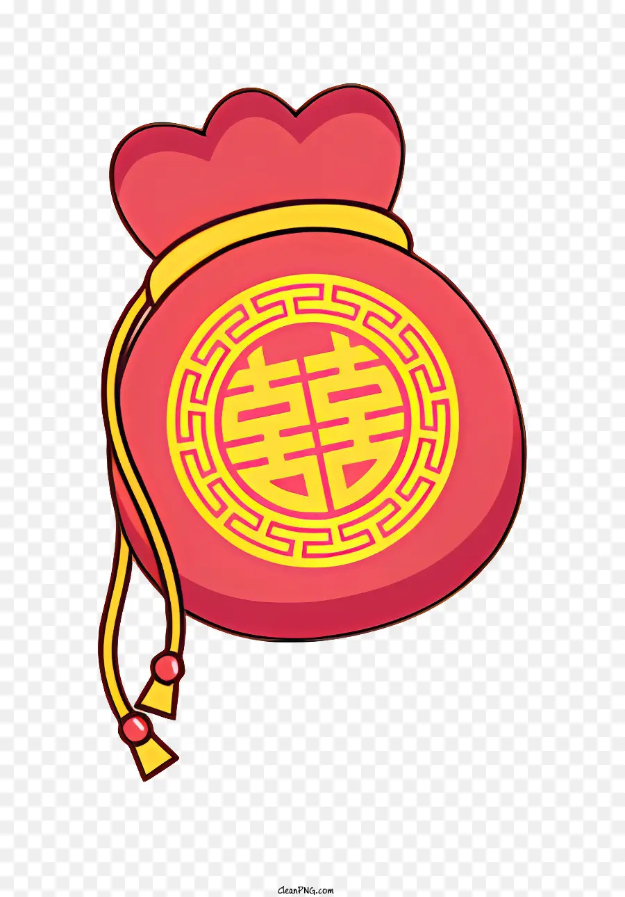 borsone rosso simbolo cinese ricamato a carreggiata bora borse borsetto - Tasto rosso colorato con simbolo cinese dorato