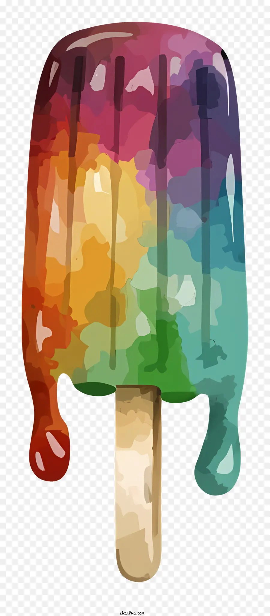 gelato - Rainbow Girsicle con gocciolamenti colorati sul bastone