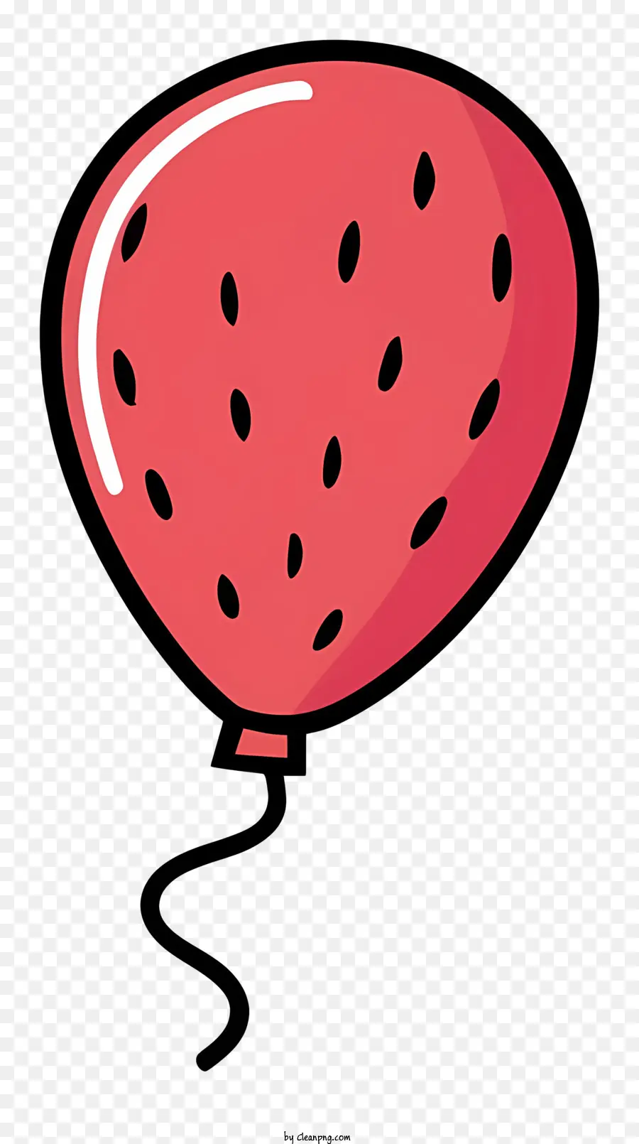 Roter Ballon - Rotballon mit Wassermelonenscheibenbild befestigt