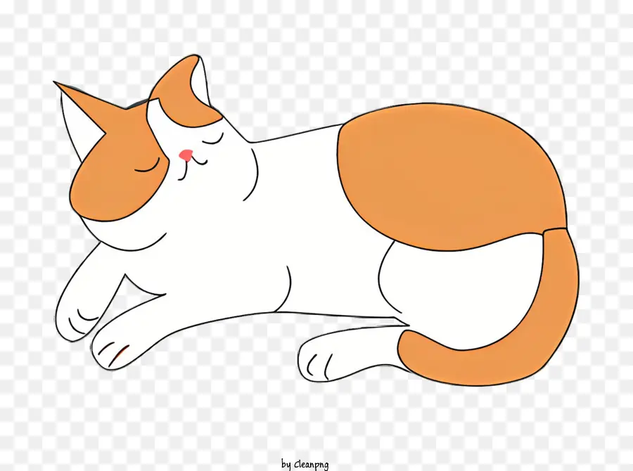 cartoon Katze - Cartoonkatze ruht mit den Augen friedlich geschlossen