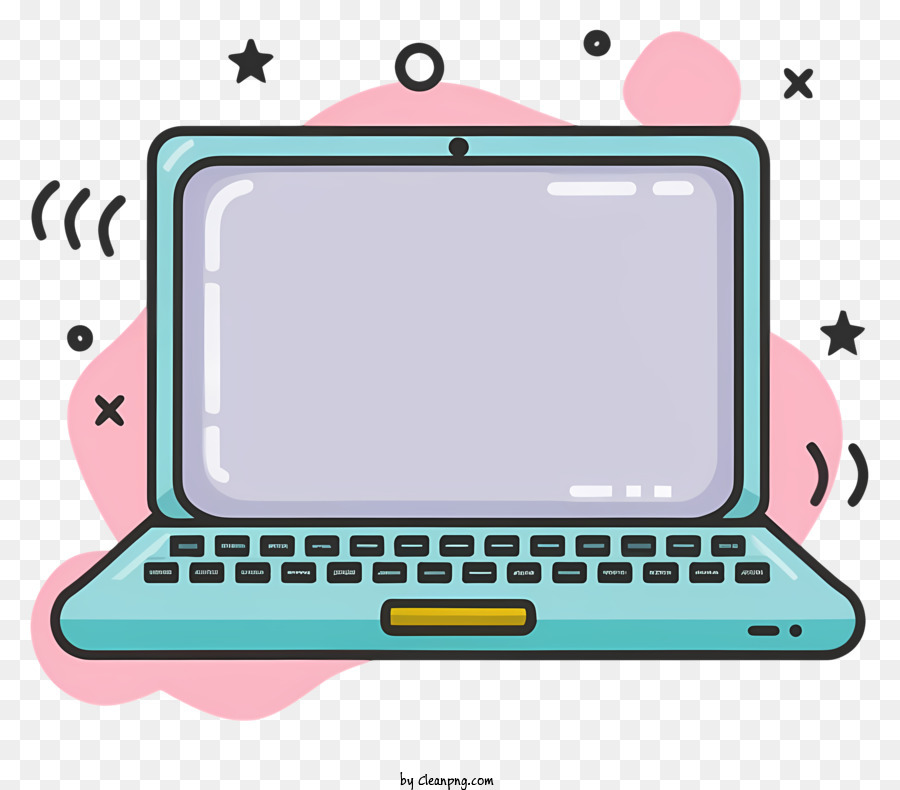 bolle rosa - Laptop con schermata vuota su sfondo nero. 
Bolle rosa, luce rosa, altoparlante piccolo. 
Buone condizioni.
Neutralmente incuriosito.
Ho appena visto questa foto per la prima volta. 
Nessun incontro precedente. 
Nessuna associazione o pensiero specifici
