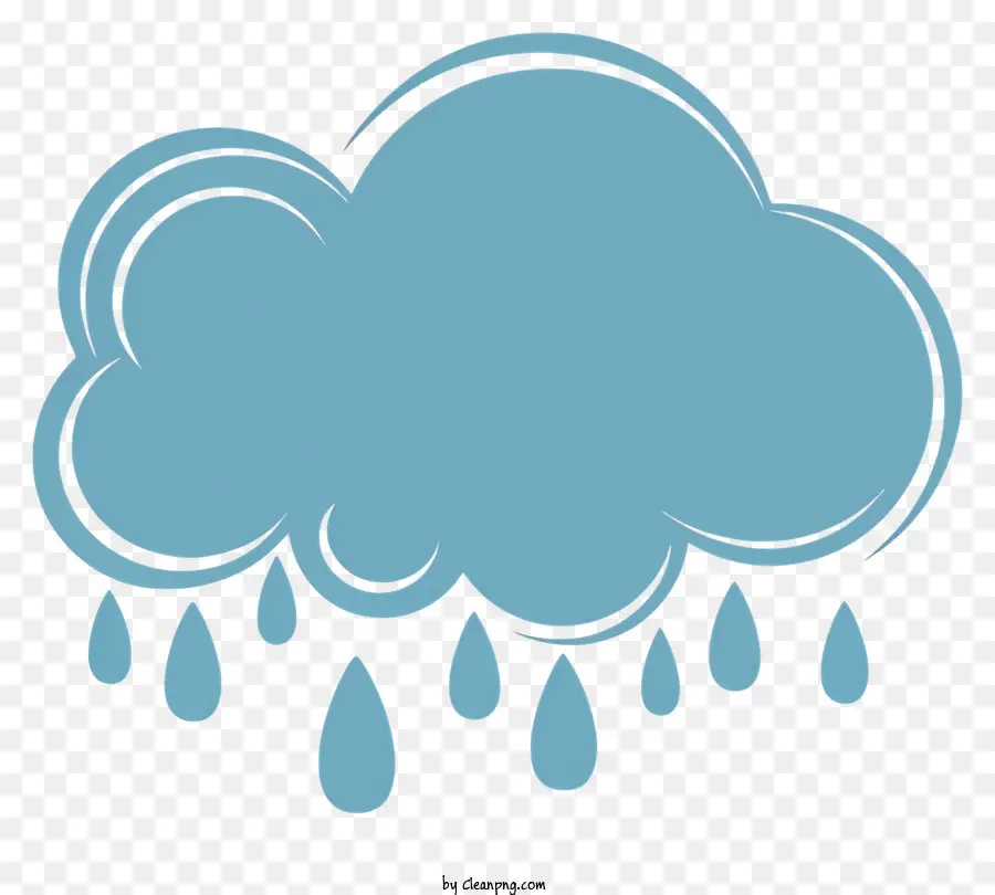 Cartoon Cloud - Cartoonwolke mit Regentropfen und Blitz