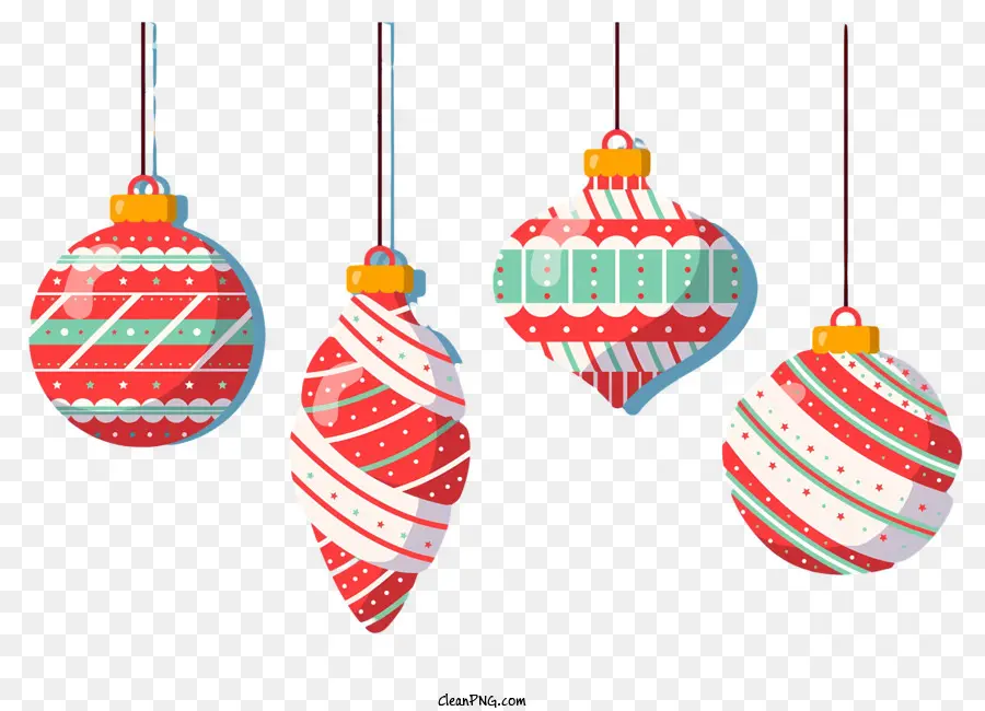 Weihnachtsschmuck - Sechs Weihnachtsschmuck mit verschiedenen Designs/Farben hängen
