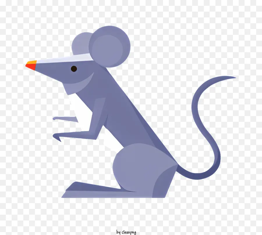 Cartone animato del mouse - Il mouse cartone animato tiene la carota, indossa un outfit blu