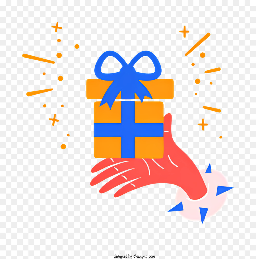 Geschenk geben Urlaub Geschenke Geschenkideen verpackte Geschenkbox Blue Bow - Hand hält Geschenkbox der Person mit Bogen