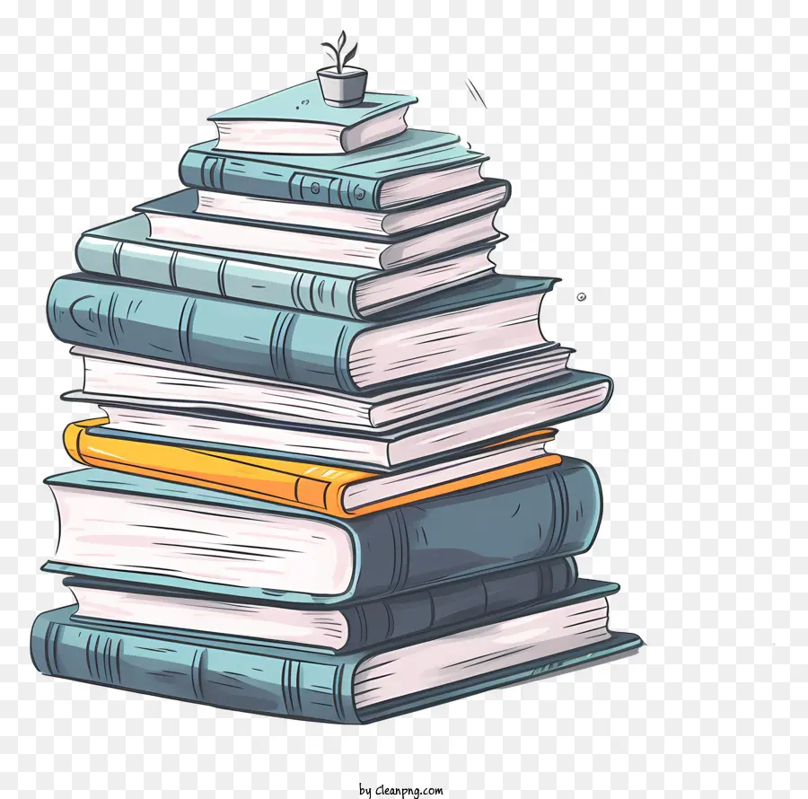 pila di libri - Disegno di stack di libri con colori
