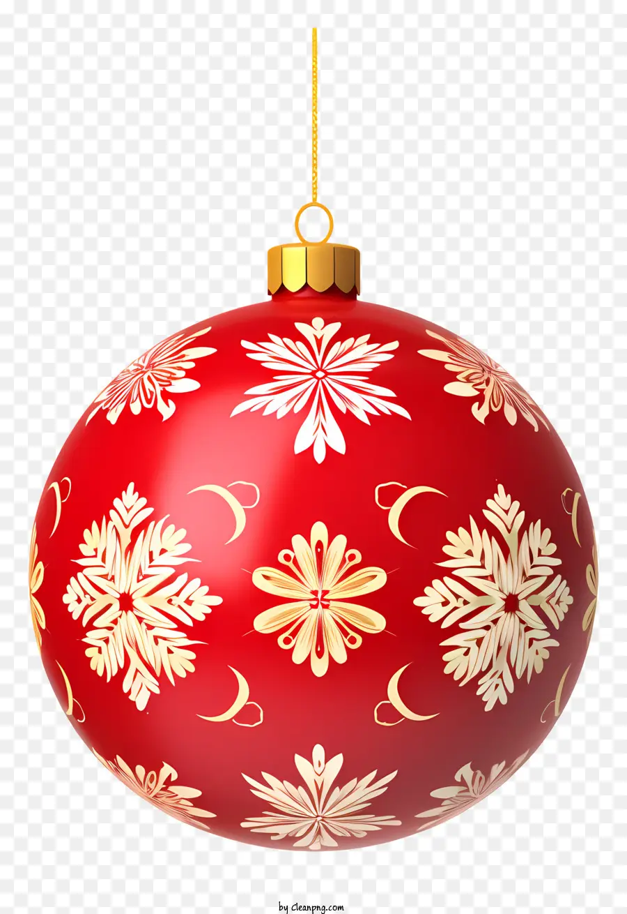 Trang trí giáng sinh - Quả bóng Giáng sinh màu đỏ và trắng với thiết kế bông tuyết