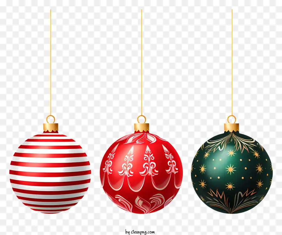 Weihnachtsschmuck - Festliche Weihnachtsverzierung an String: Rot, Grün, Gold