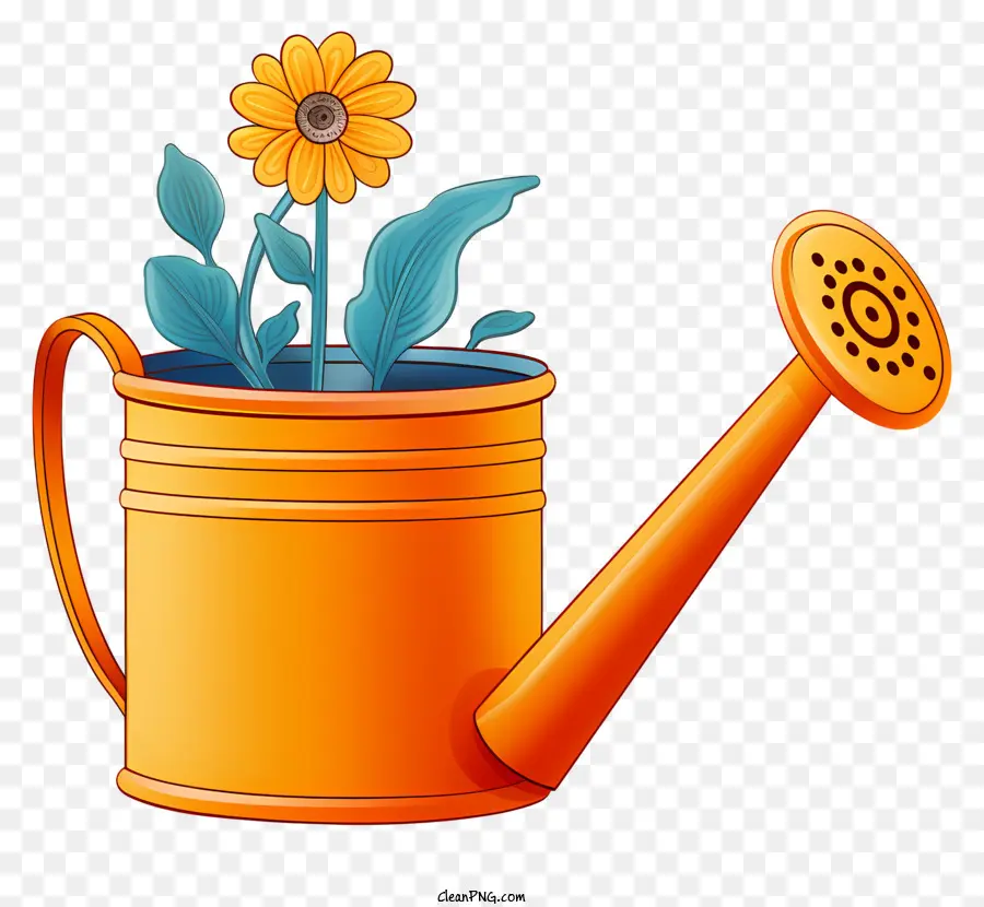 Bewässerung kann Pflegegartenausrüstung pflanzen, Pflanzenbewässerung der Blumenpflege - Bewässerung mit Pflanzen auf schwarzem Hintergrund