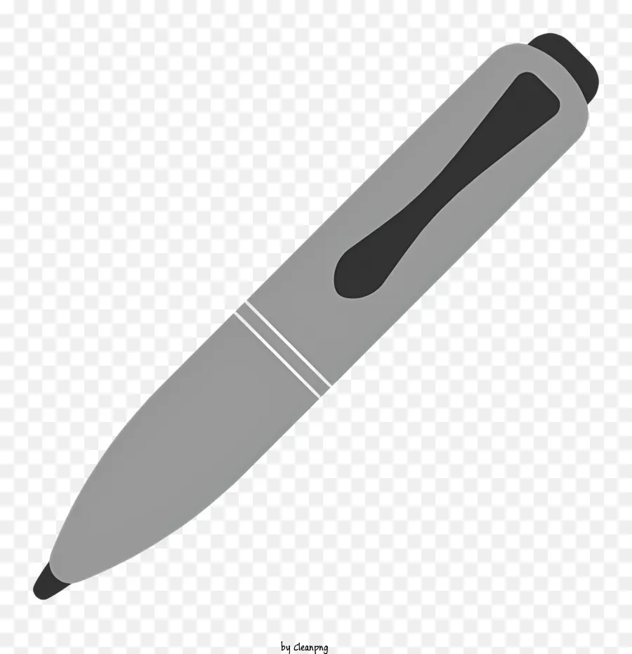 Stift Schwarz -Weiß -Stift -Metall -Tipp Silbertipp Stift weißer Fass Stift - Schwarzer Stift mit silbernen Metallspitze, weißem Plastikfass, auf schwarzem Hintergrund