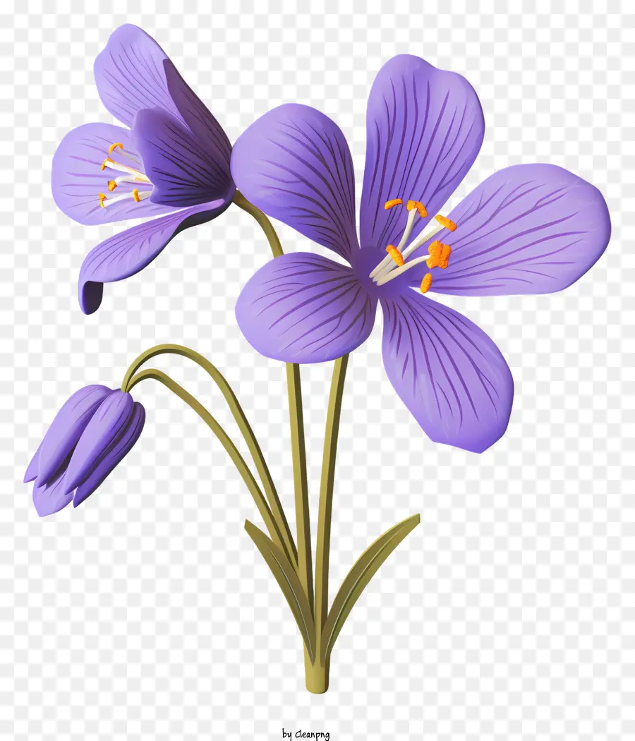 lila Blume - Realistische plastische lila Blume mit offenen Blütenblättern