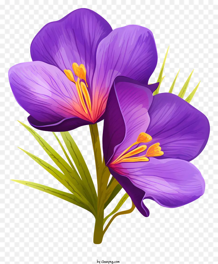 Bellezza floreale - Fiore vibrante di crocus viola con stelo verde