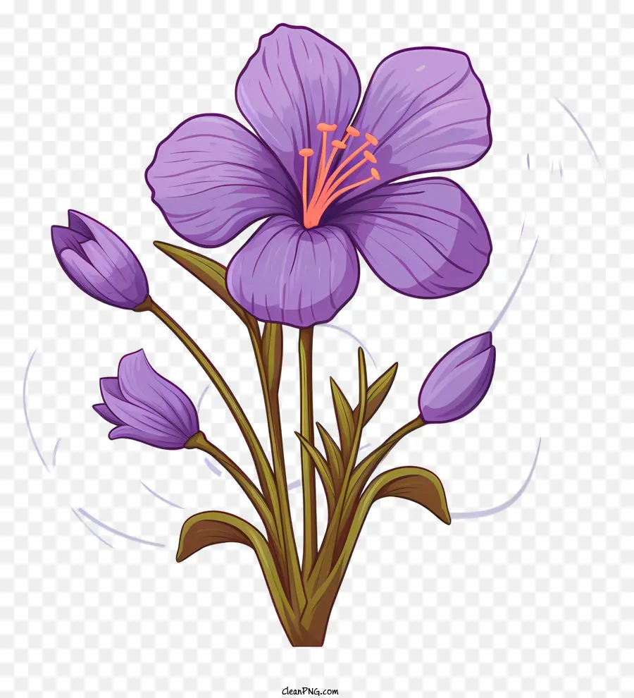 lila Blume - Lebendige, elegante lila Blume mit glänzender Textur