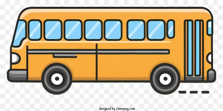 scuola bus - Scuolabus giallo con finestre aperte, parcheggiato