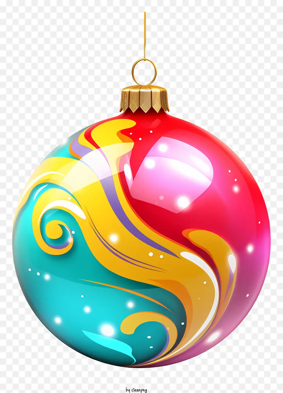 Ornamento di natale - Ornamento natalizio swirly multicolore appeso alla catena