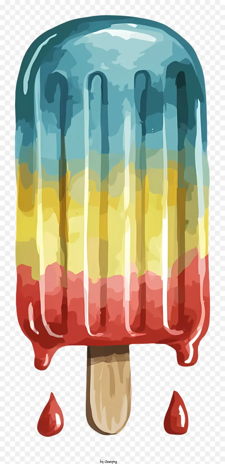 ice cream cone colorful red blue yellow drippings