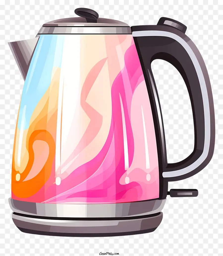 Orange - Funktional Teekessel Illustration mit farbenfroher Flüssigkeit