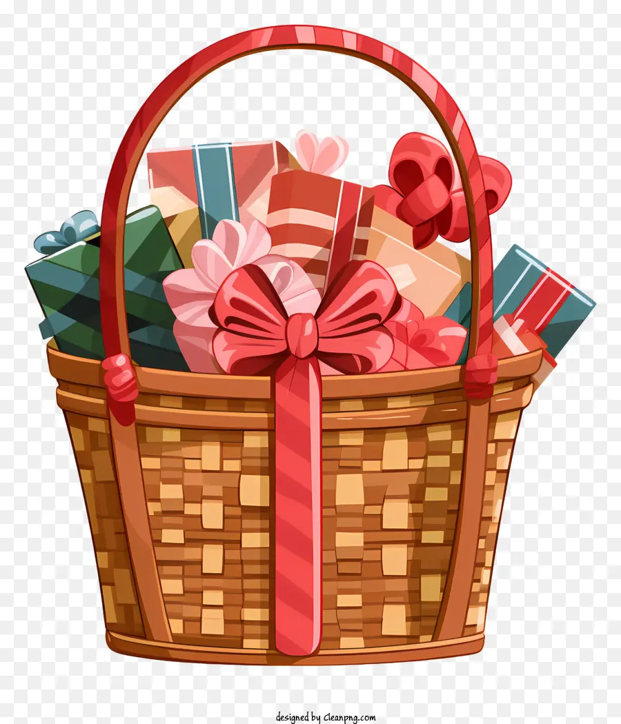 gift basket presents wicker basket ribbon bow