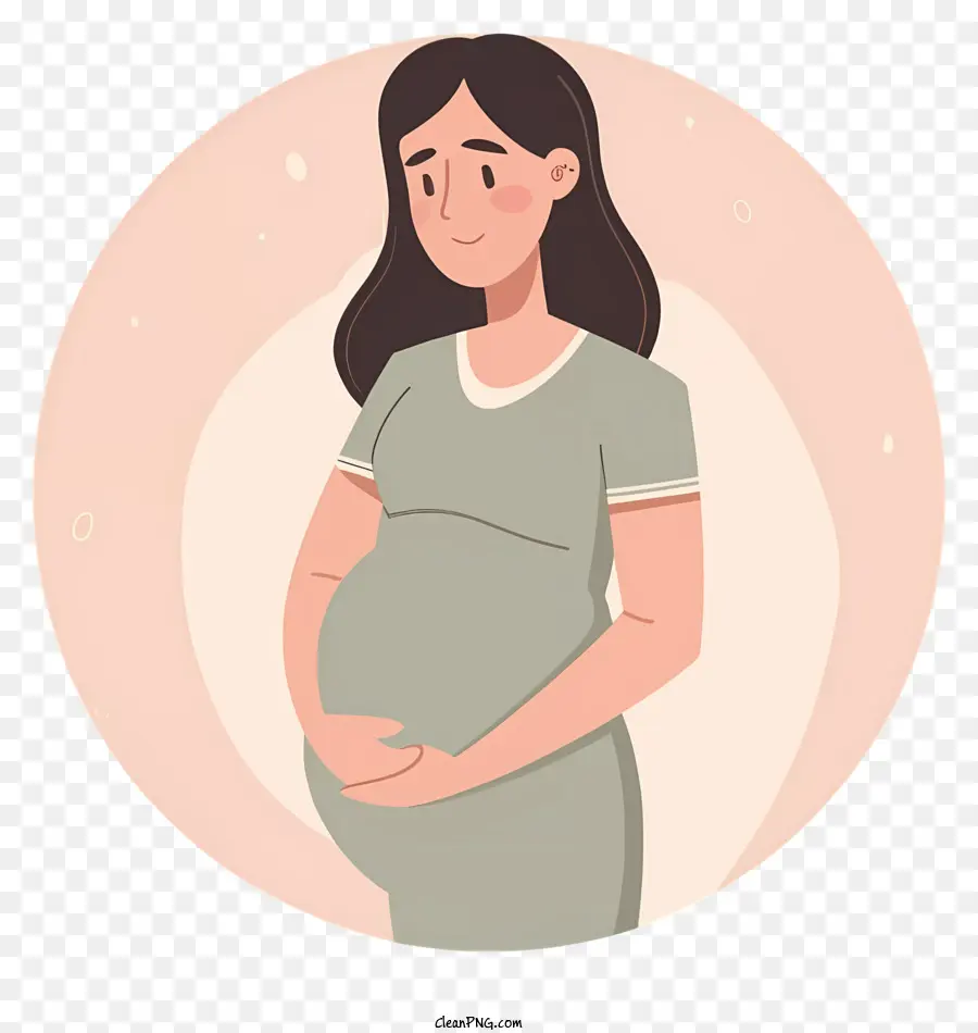 Schwangerschaft schwangere Frau Mutterschaft Schwangerschaft betrifft Mutterschaft Mode - Schwangere Frau mit besorgtem Look trägt graues Hemd