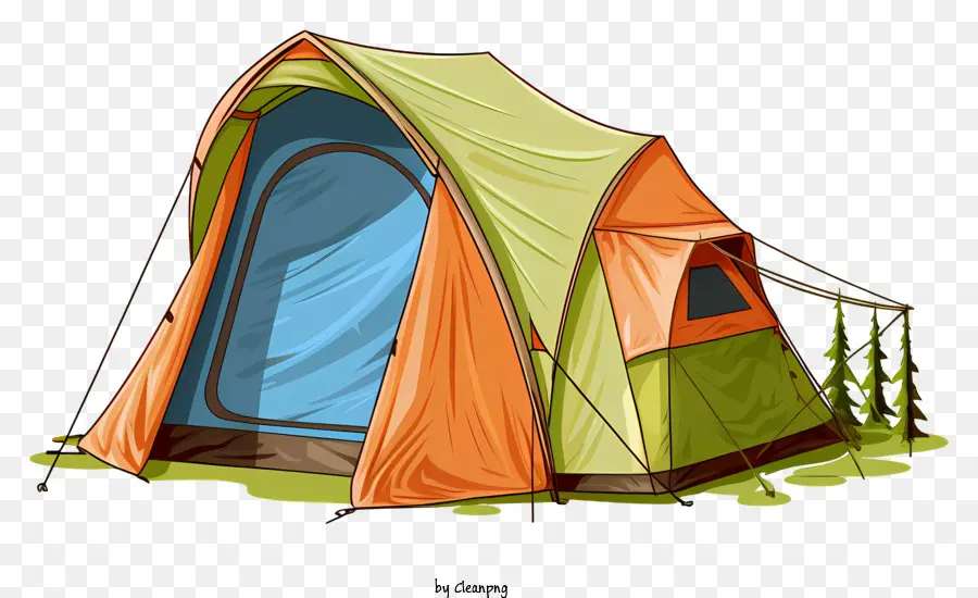 lều di động nhà ở cắm trại đi bộ đường dài - Tóm tắt: Lều trắng cầm tay với các điểm nhấn màu xanh lá cây và cam