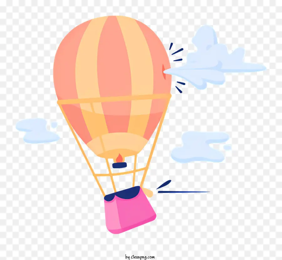 Heißluftballon - Netter Heißluftballon mit rosa Wolken