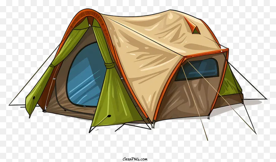 thiết bị cắm trại thiết bị thiết bị ngoài trời vật liệu lều - Lều trên nền đen với túi ngủ bên trong