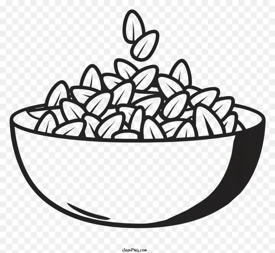 bowl of seeds black and white seeds metal bowl seed scattering unlabeled seeds