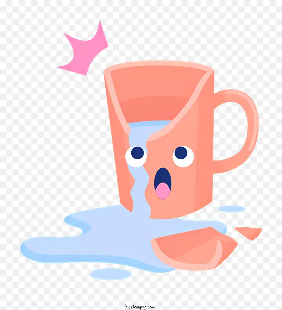 Mug Pink Mug nhân vật Thiết kế cốc trên Mug Cận cảnh cốc với chất lỏng - Cận cảnh Mũ màu hồng với thiết kế chú hề